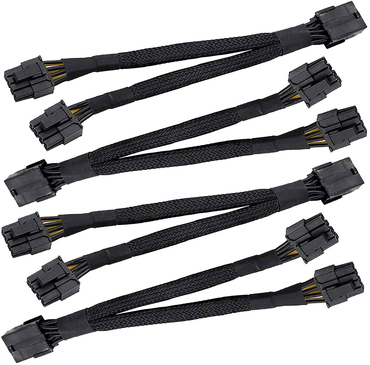 8 Pin GPU Splitter Power Sleeved Cable 12-inches (4 Pack) D4236