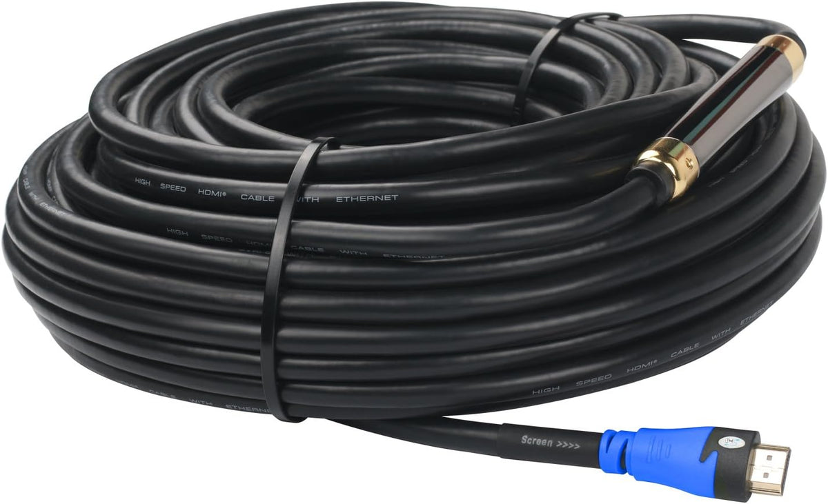 HDMI Cable 100 Feet with Signal Booster, CL3 Rated Black, Pack of 2 R57293
