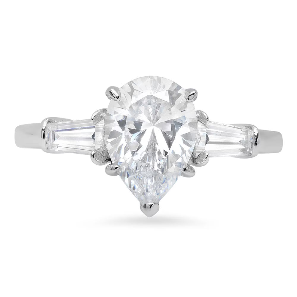 14K White Gold Three-Stone Engagement Ring N650488