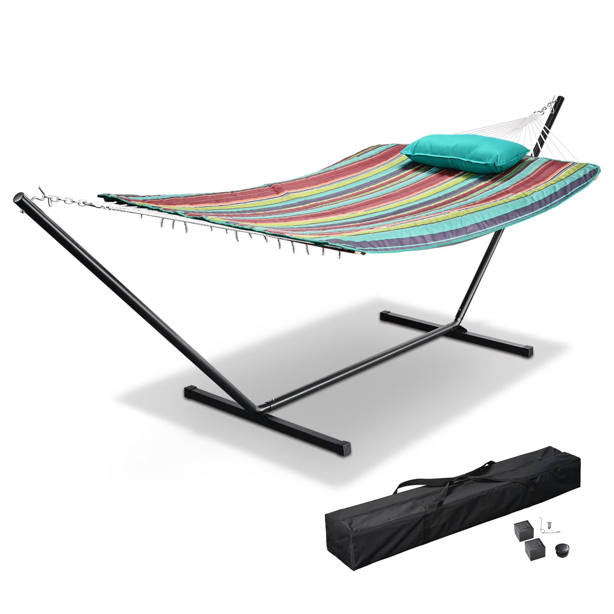 2 Person Hammock with Stand, 500Lbs, with Carrying Case W7451