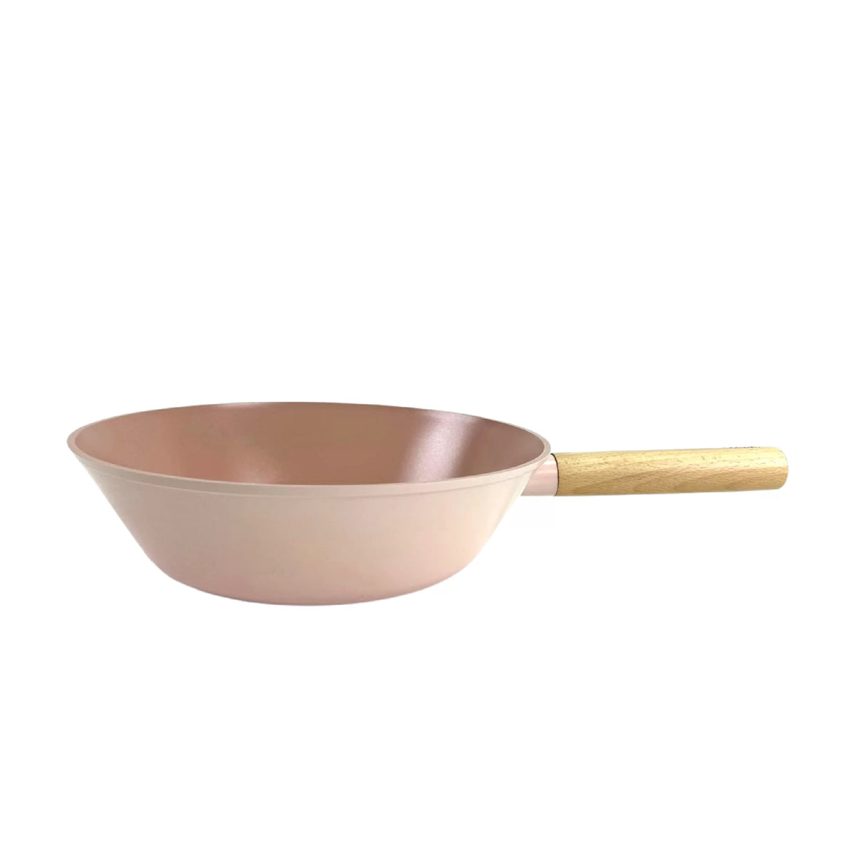 11" Nonstick Pink Wok with Wood Handle U693
