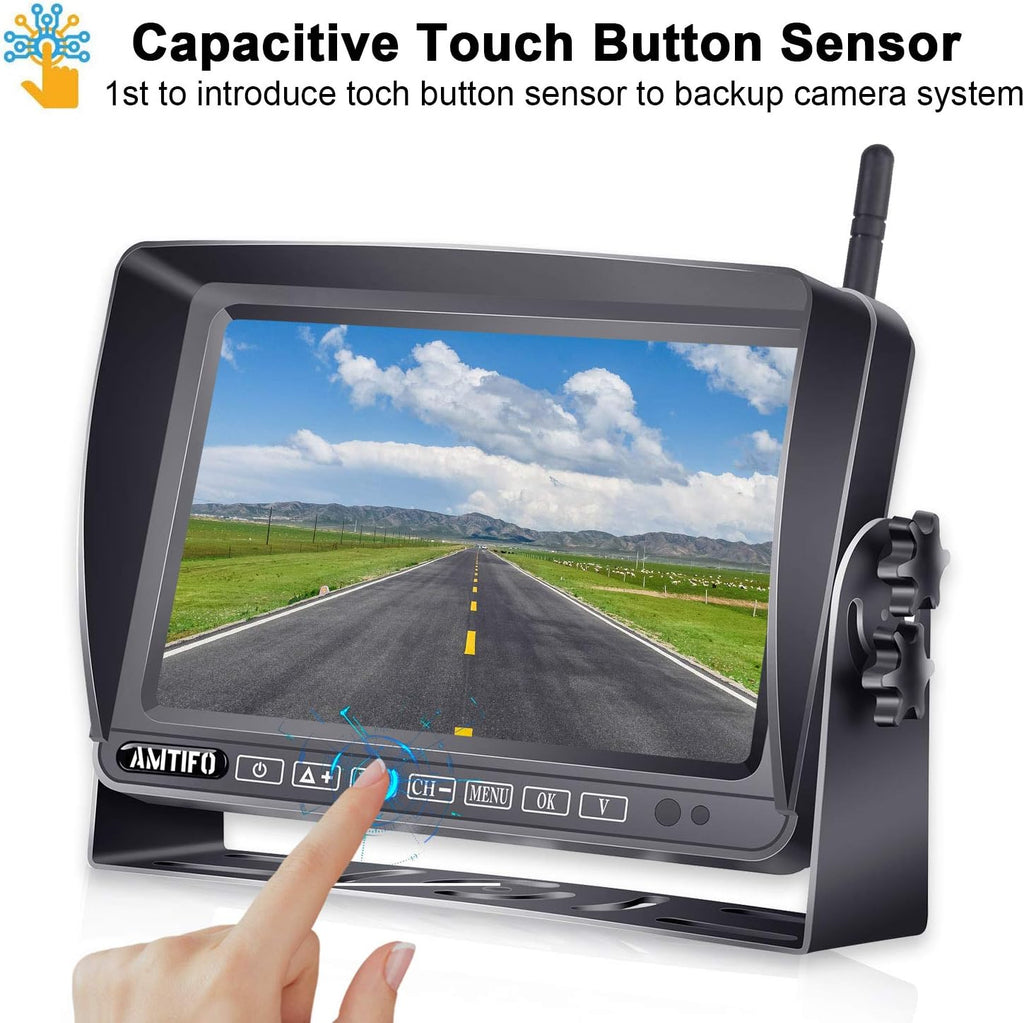 Wireless 7 Inch HD 1080P Backup Camera System with DVR Monitor F40344