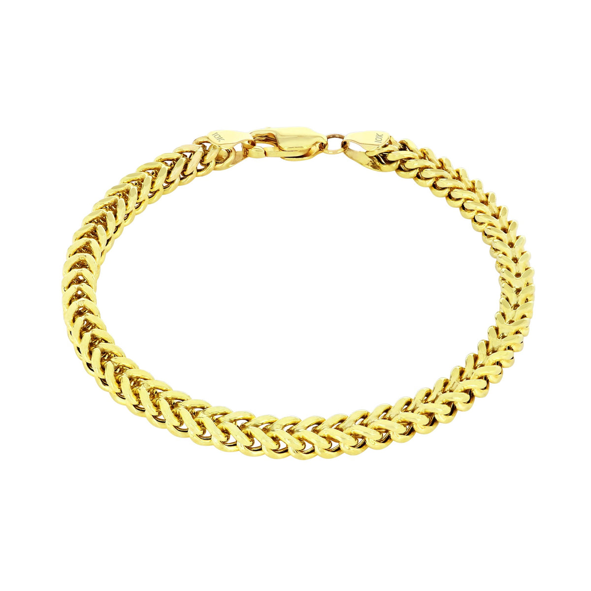 10k Yellow Gold 5mm Franco Chain Bracelet 7" - 9" O26722