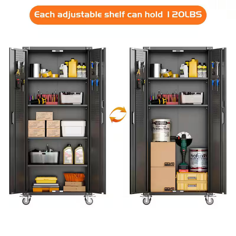 Black Metal Storage Cabinet with Combination Locks G46655