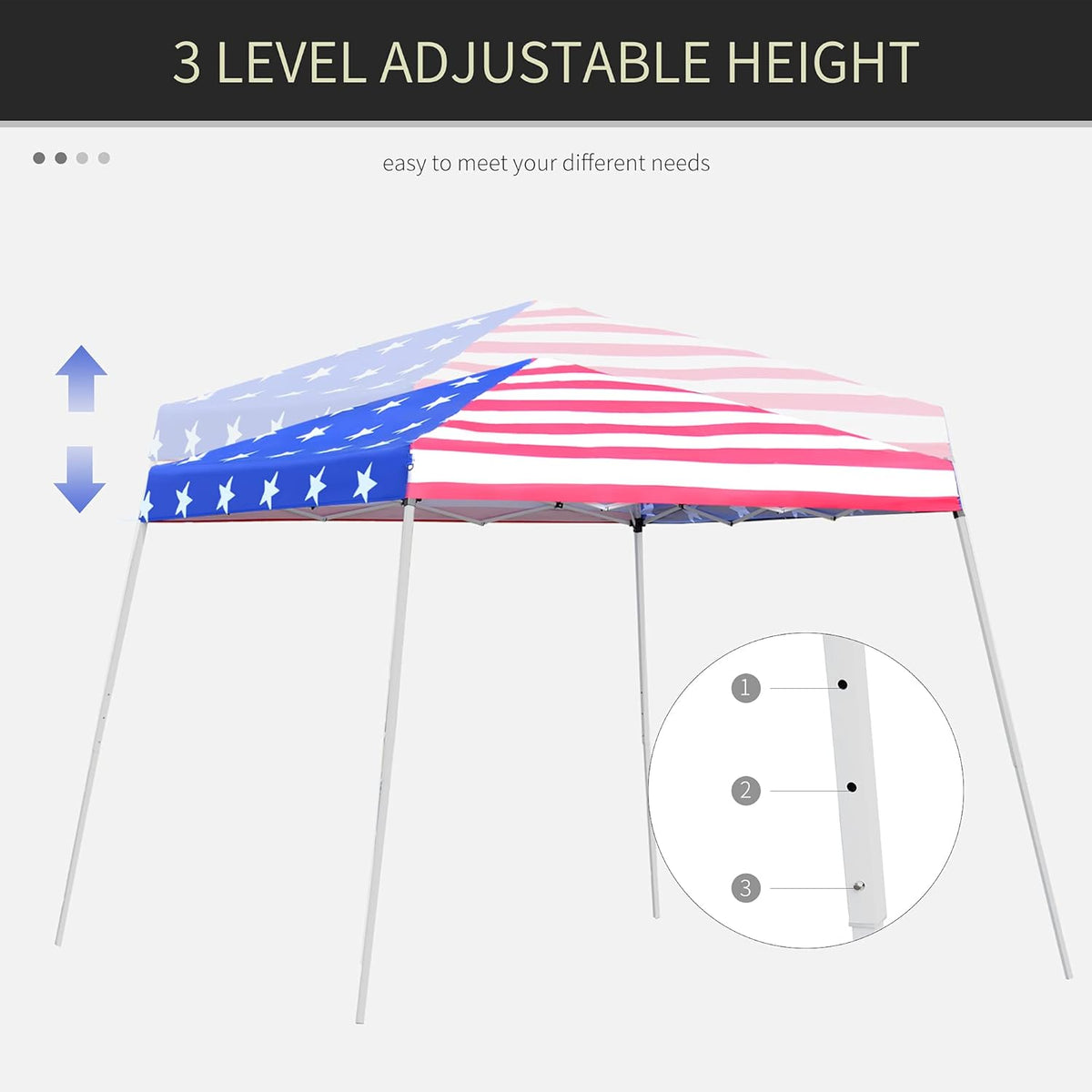 10'x 10' Outdoor Pop Up Canopy Tent with Slanted Legs T419