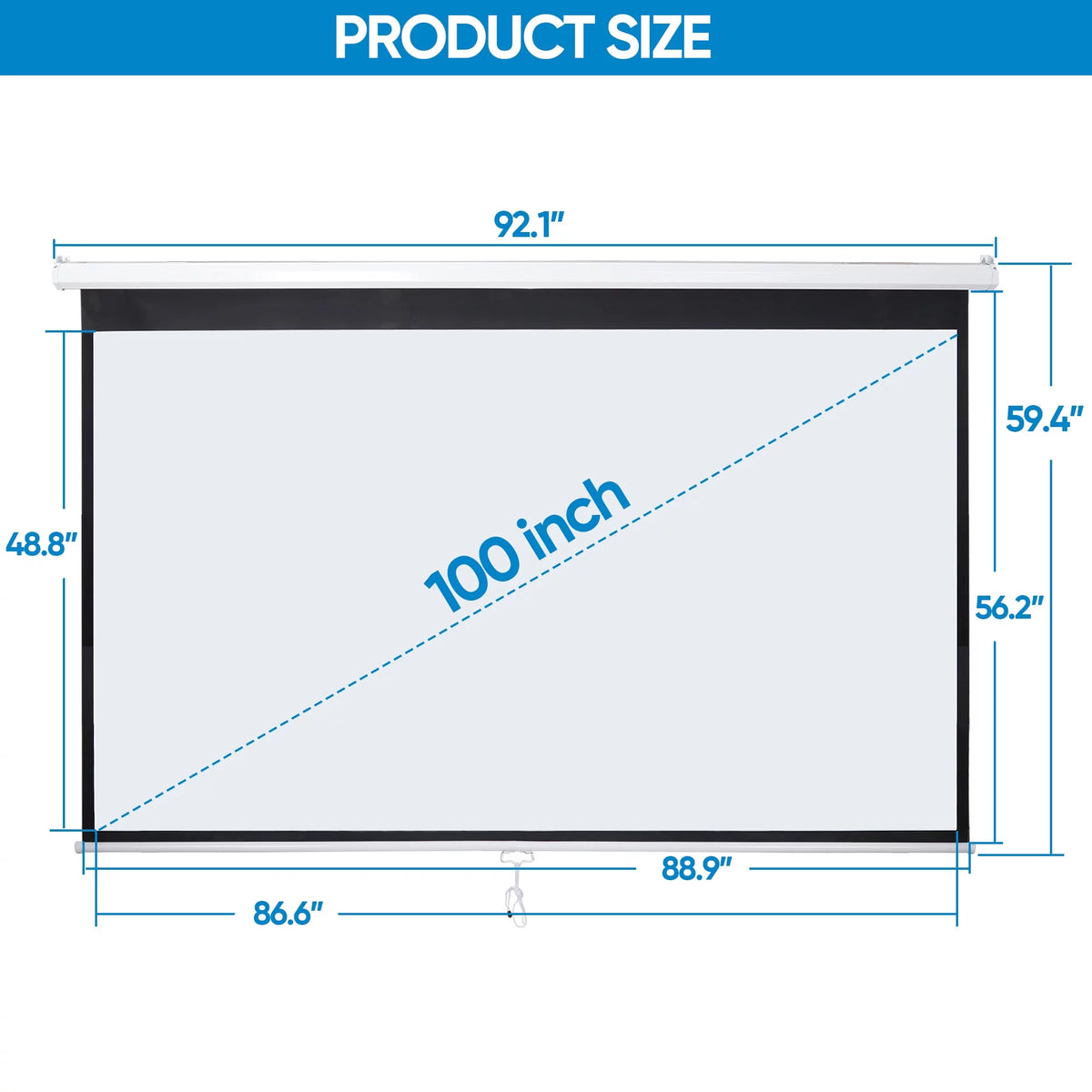 100 Diagonal 16:9 Projector Screen U119193