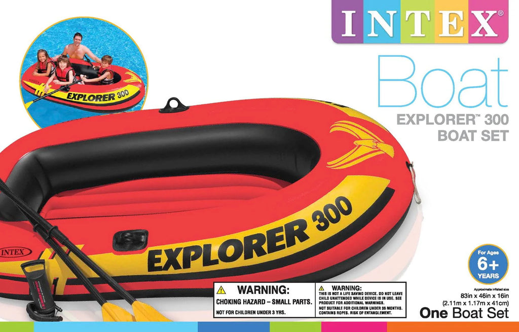 Compact Inflatable 3 Person Raft with Pump & Oars & 1 Person Tube F238
