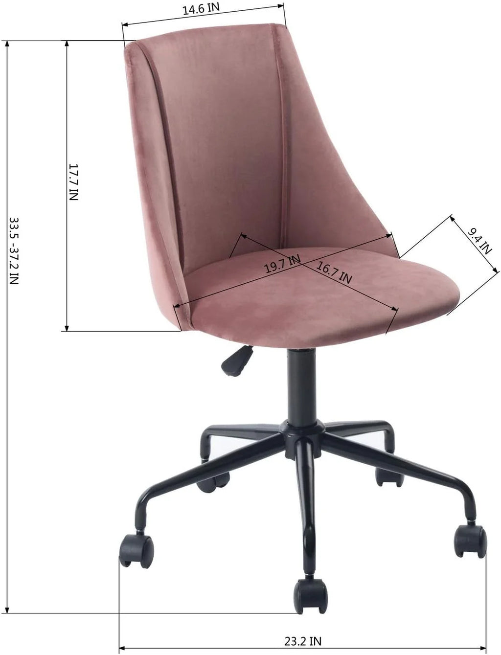 Velvet Upholstered Task Chair M1078