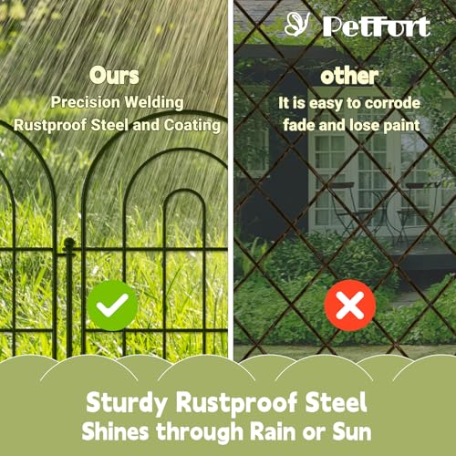 24 in x 10 ft Metal Garden Fence Panels 10 Pcs S313369