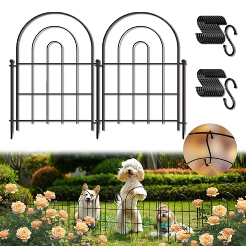 24 in x 10 ft Metal Garden Fence Panels 10 Pcs S313369