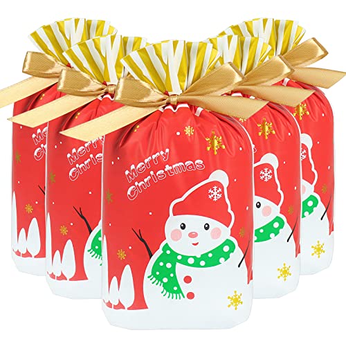 30 Pc Foil Drawstring Christmas Gift Bags Assorted Sizes F83746