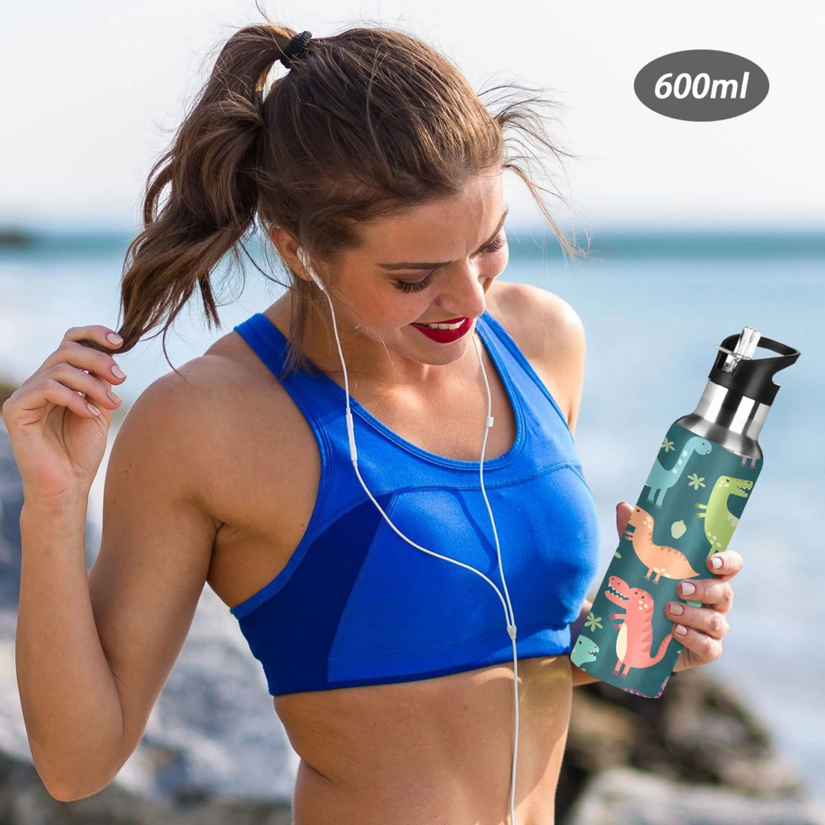 20 OZ Stainless Steel Vacuum Insulated Water Bottle with Straw Lid R4707