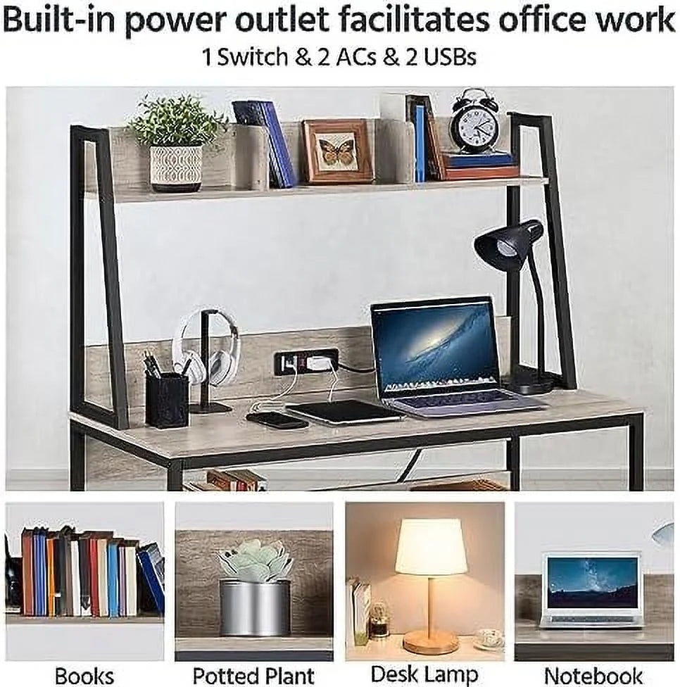 Industrial Home Office Desk with Chair Set Y700751