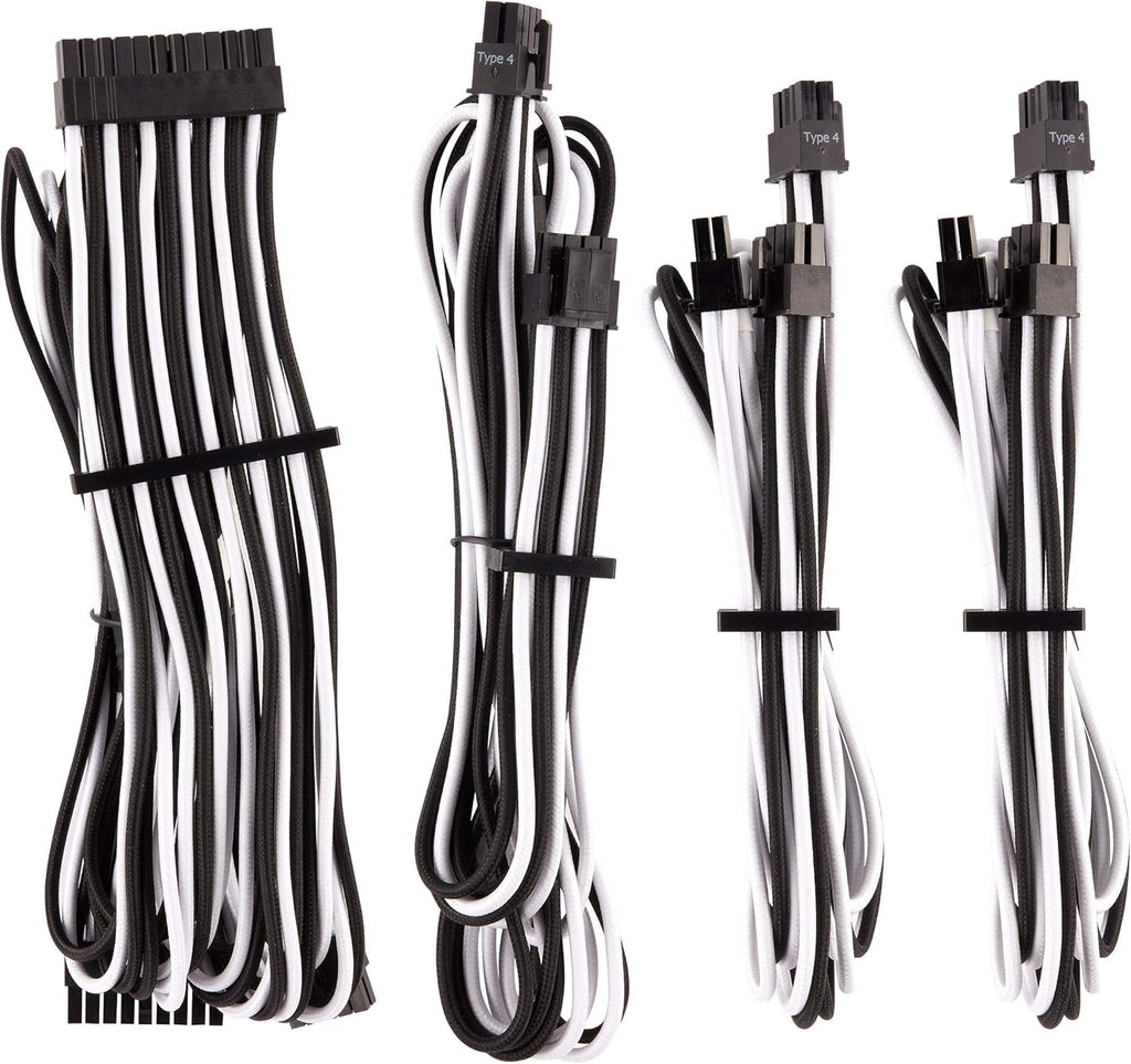 White Individually Sleeved PSU Cables Starter Kit H714459