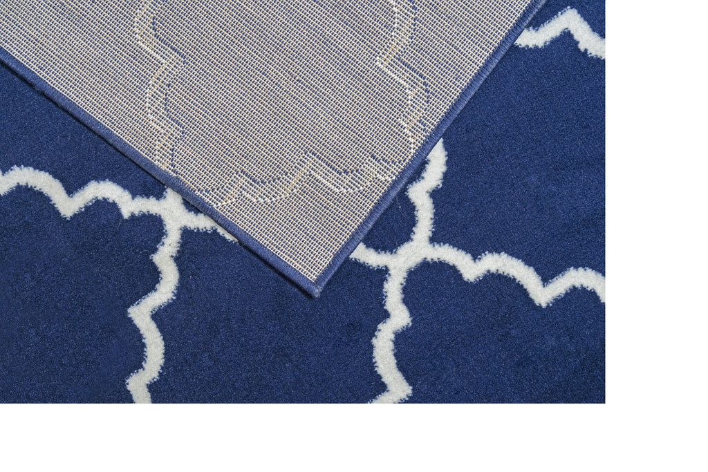 Blue Modern Geometric Area Rug S7494