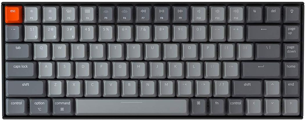 Keychron K2 75% Layout RGB Bluetooth Wireless Mechanical Keyboard with Gateron G Pro Brown Switch, Compact 84 Keys USB Wired Gaming Keyboard B9367