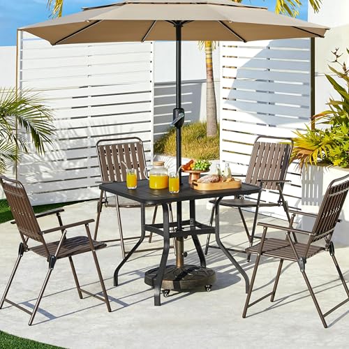 Folding Patio Chair Set of 4 Black T86538