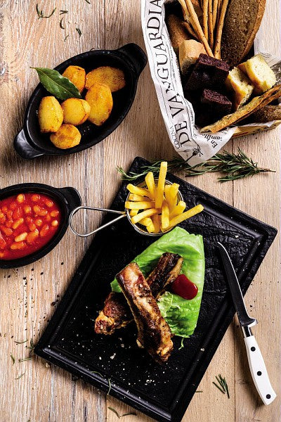 Oval Steak Plate 37x25cm Black E10874