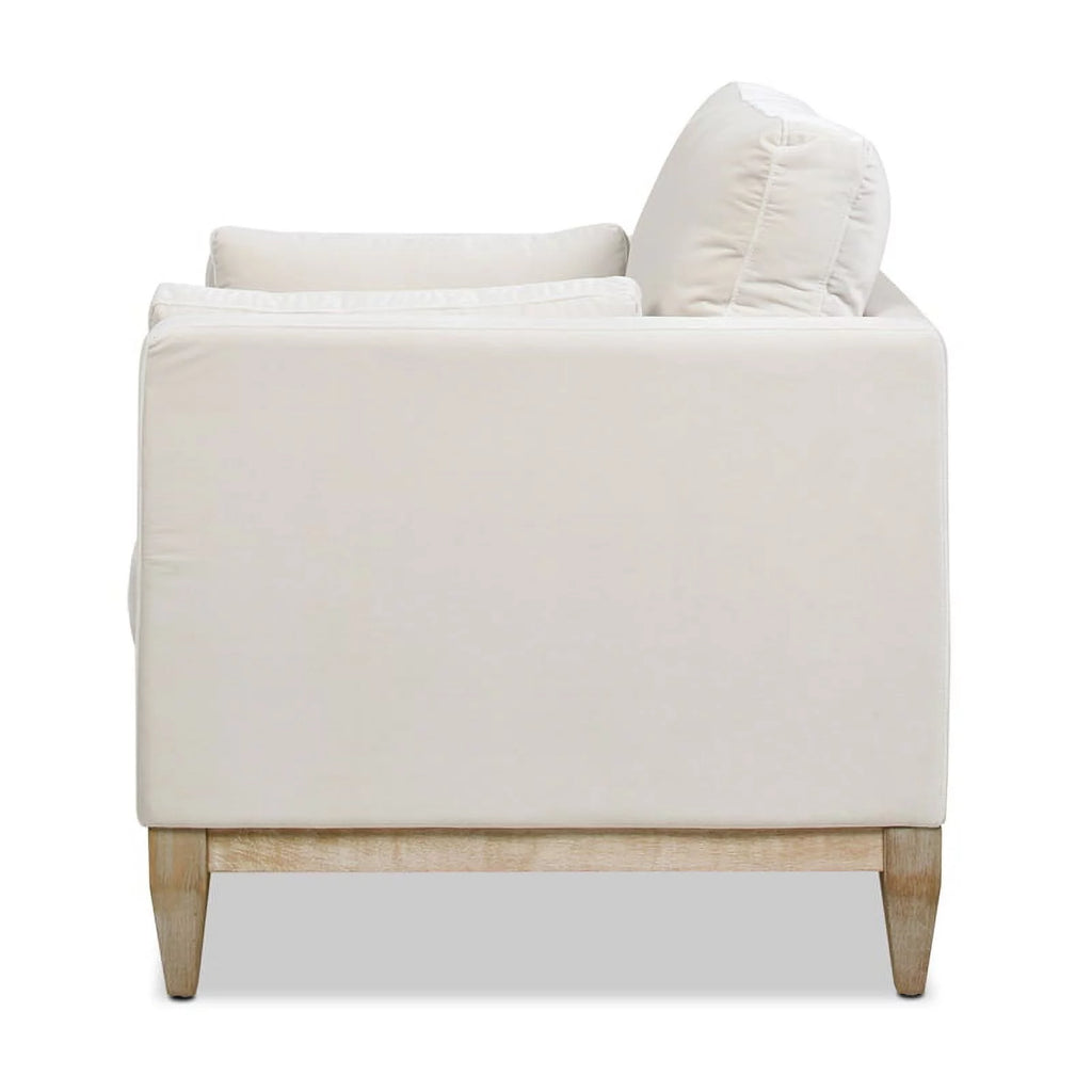Beige Velvet 3 Piece Arm Chair & Sofa Set P8608