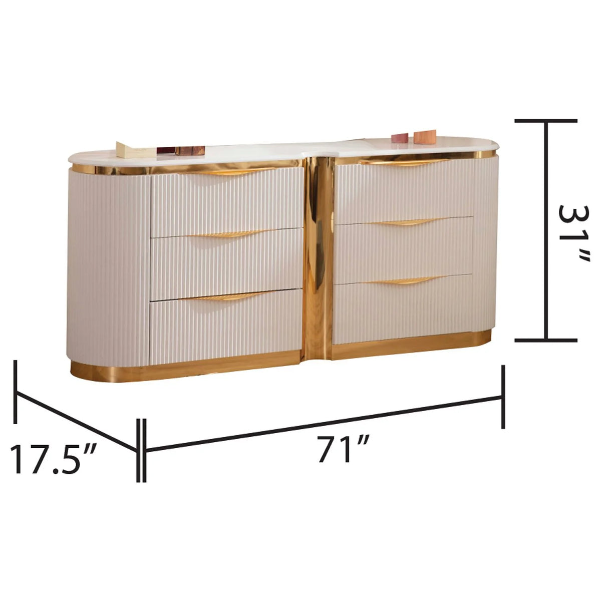 White Wood Dresser R4542