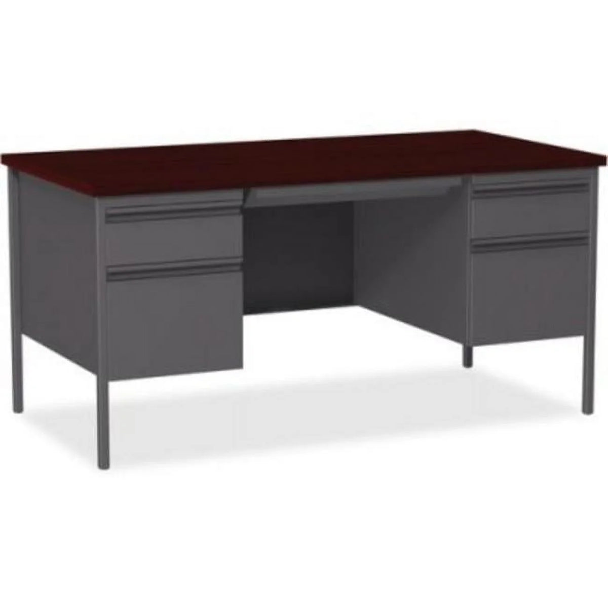 Laminated Mahogany Double-Pedestal Desk H965