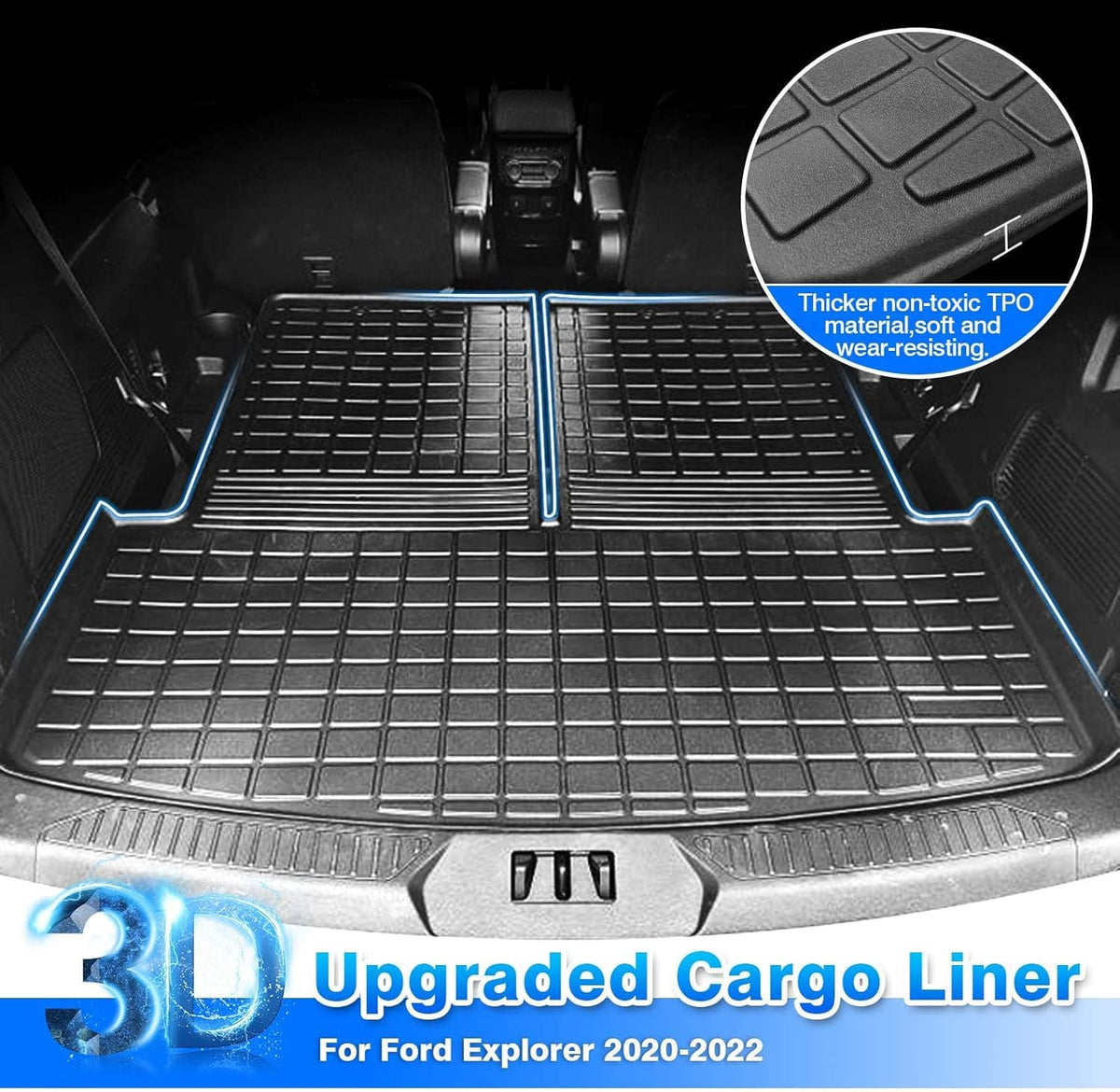 All Weather TPE Cargo Liner Trunk Mat Pack of 2 Z9797