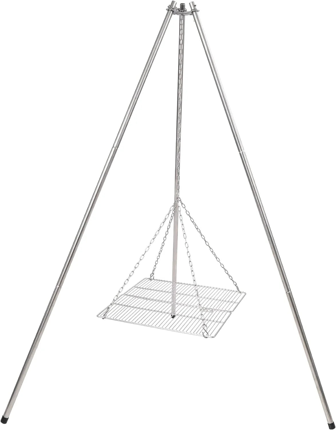 Stainless Steel Campfire Tripod Grill with Grate and Carrying Bag I104