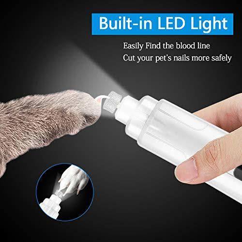 Dog Nail Grinder with LED Light, Low Noise 2 Speed Electric Rechargeable B351