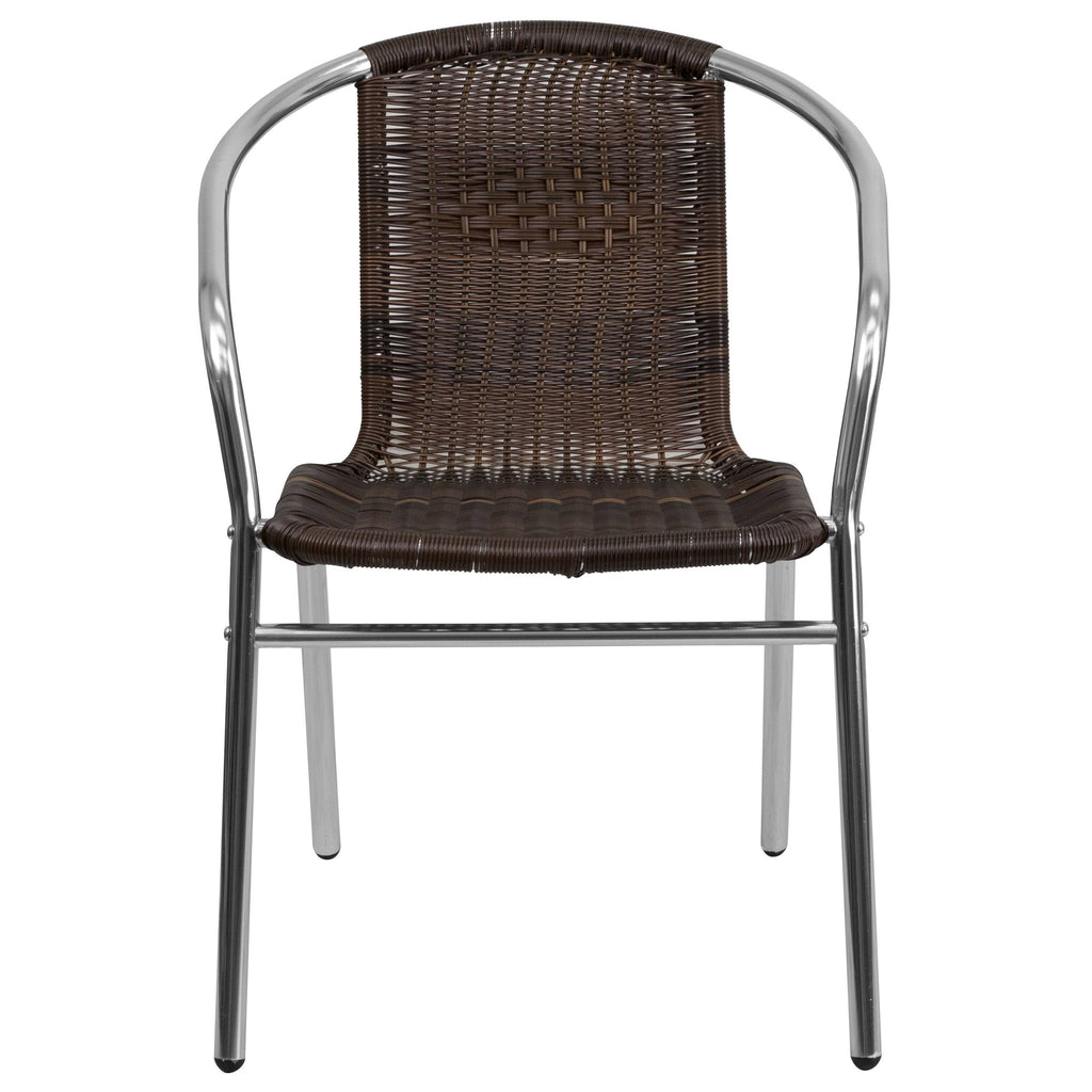 Aluminum and Rattan Stack Chair S6615