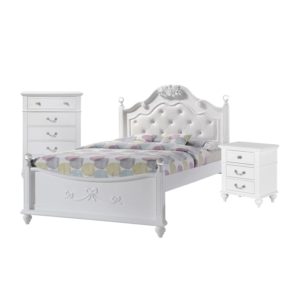 White 3 Piece Full Bedroom Set K5345