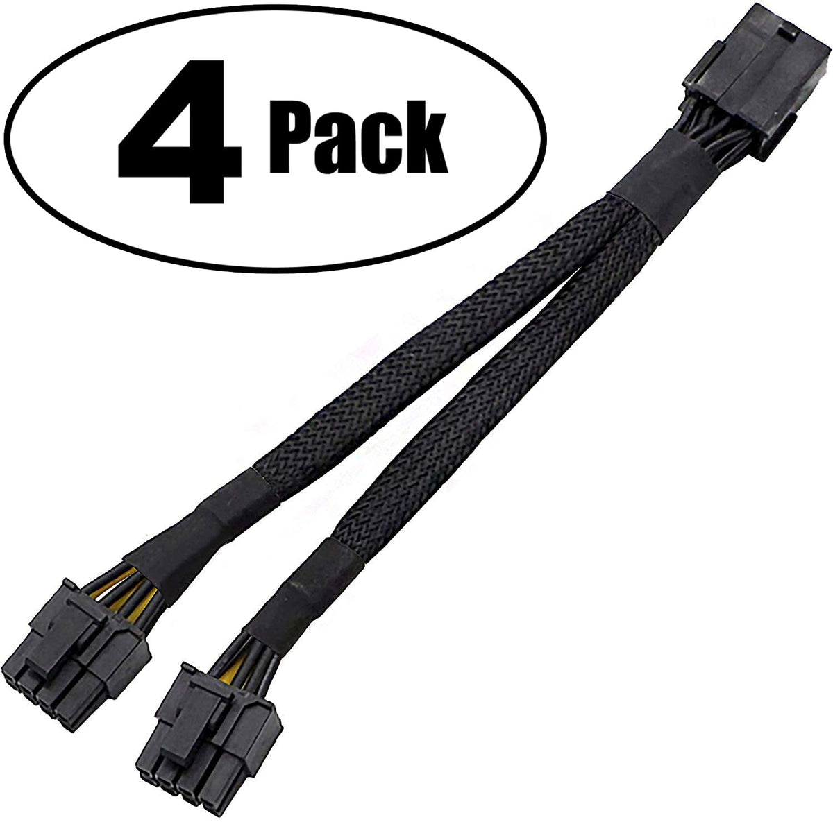 8 Pin GPU Splitter Power Sleeved Cable 12-inches (4 Pack) D4236