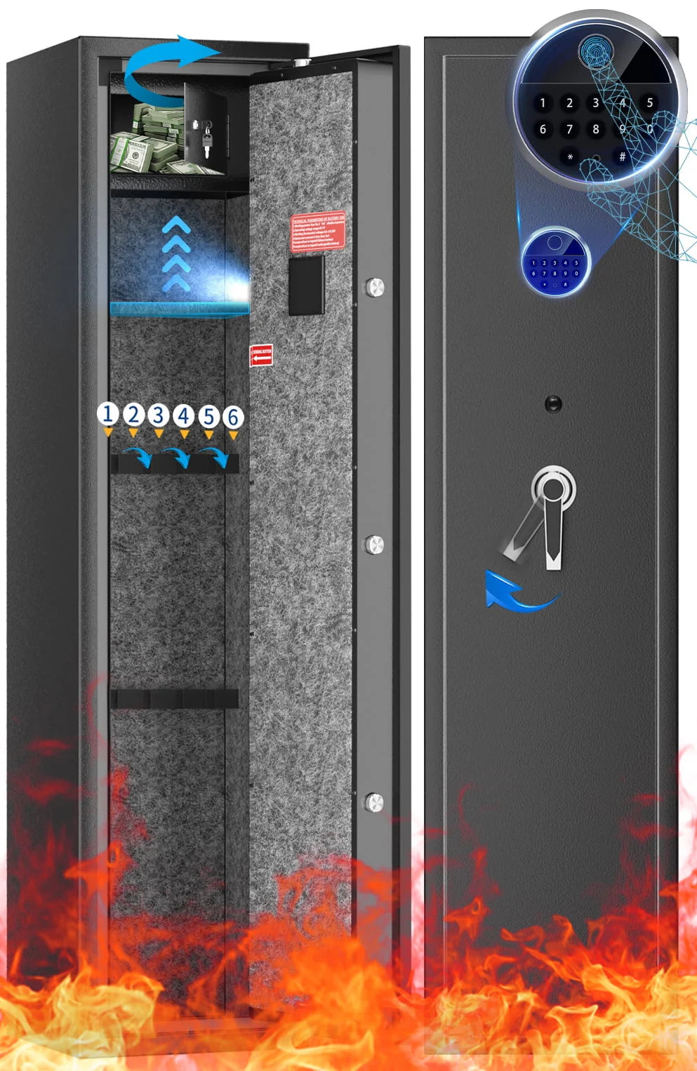 Large 5 Gun Rifle Safe A745176