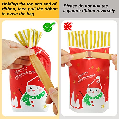30 Pc Foil Drawstring Christmas Gift Bags Assorted Sizes F83746