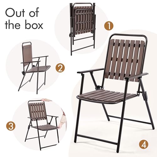 Folding Patio Chair Set of 4 Black T86538