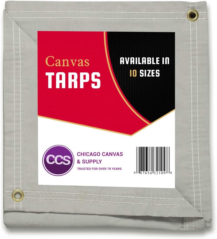Olive Drab 10 by 12 Feet Waterproof Canvas Tarp with Rustproof Grommets F690