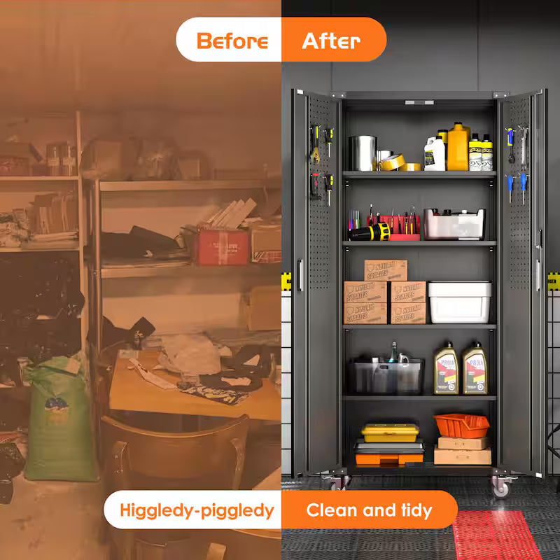 Black Metal Storage Cabinet with Combination Locks G46655