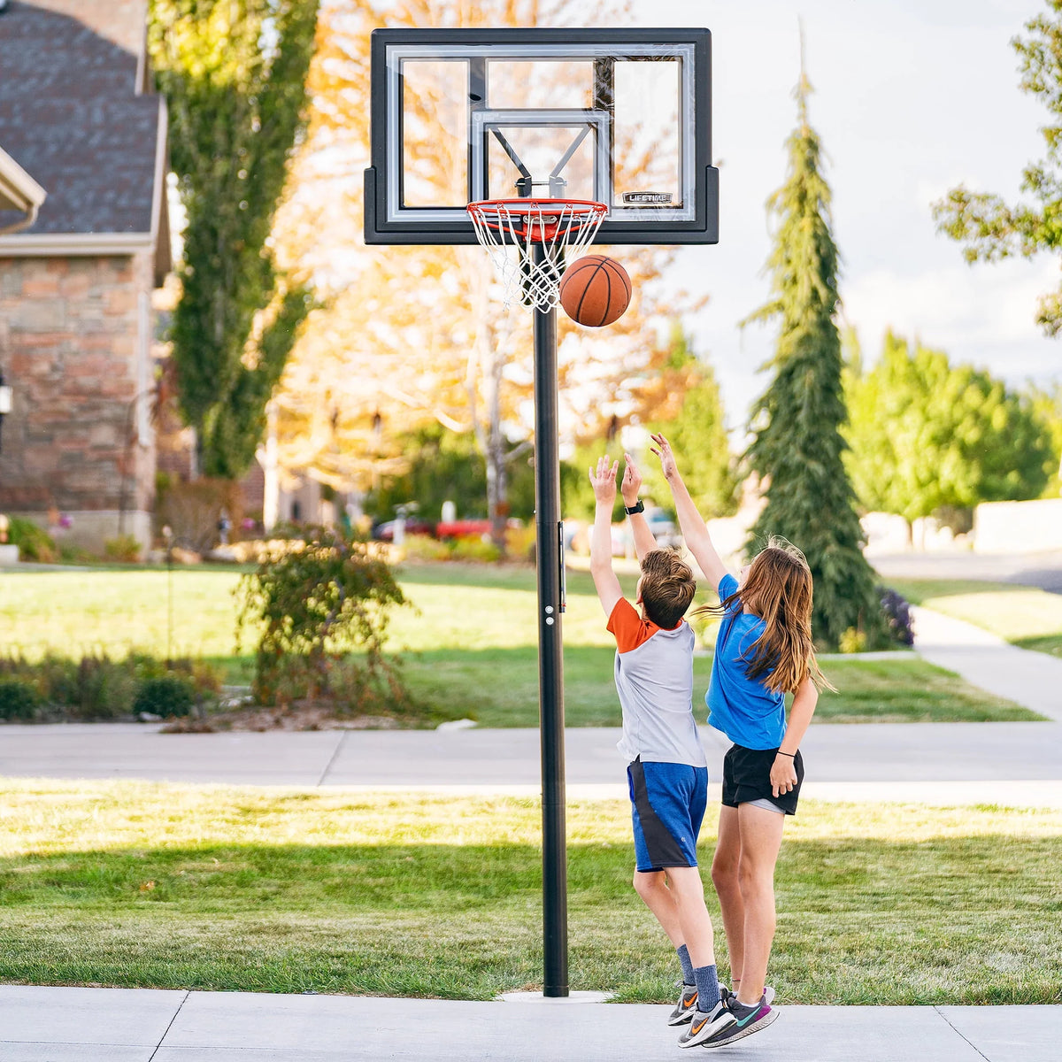 Adjustable Inground Basketball Hoop 50 inch Polycarbonate X808099