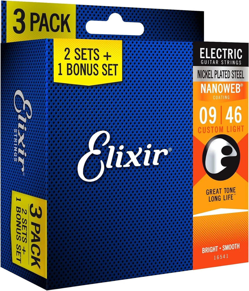 Set of 3 Nickel Plated Steel Electric Guitar Strings A830