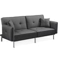 Black Fabric Covered Futon Sofa Bed with Adjustable Backrest E280