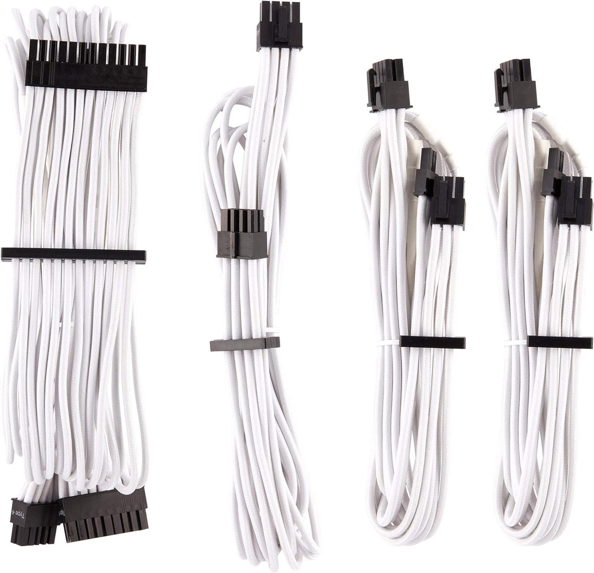White Individually Sleeved PSU Cables Starter Kit H714459