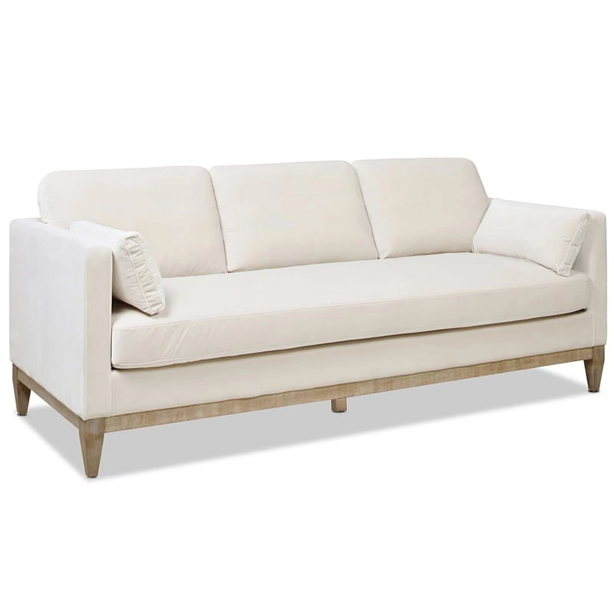 Beige Velvet 3 Piece Arm Chair & Sofa Set P8608
