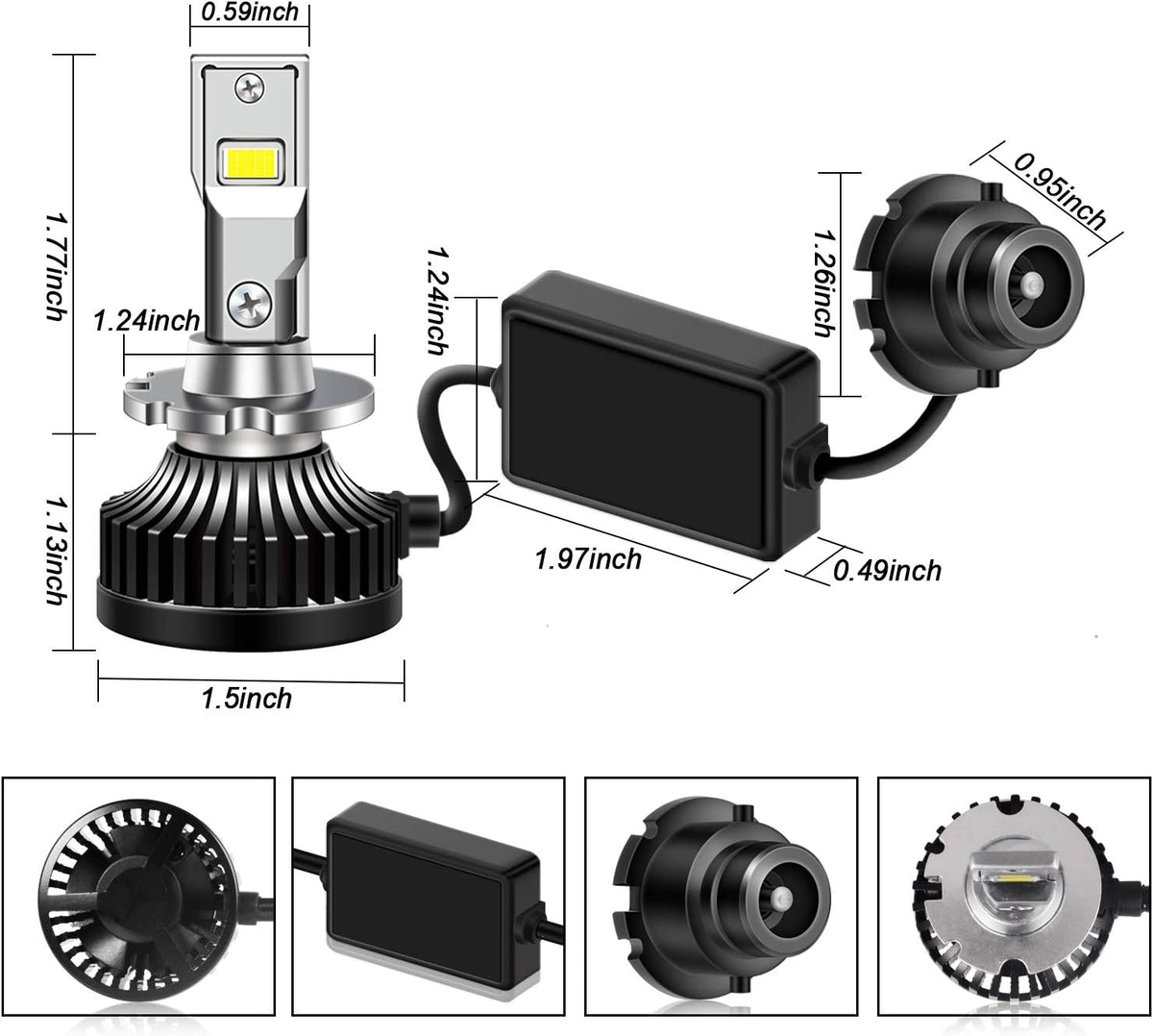 D2S D2R LED Headlight Bulb 6000K 35W Conversion Kit, 1 Pair Pack of 2 T771