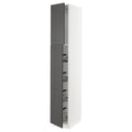 White High Cabinet with Door and Wire Baskets T98087