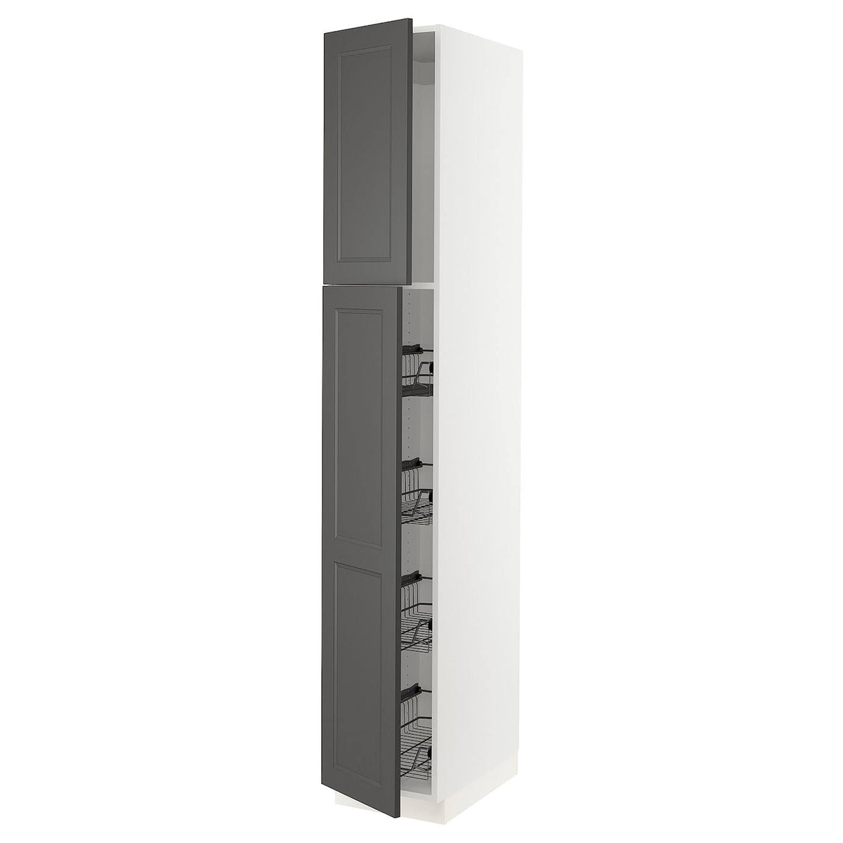 White High Cabinet with Door and Wire Baskets T98087
