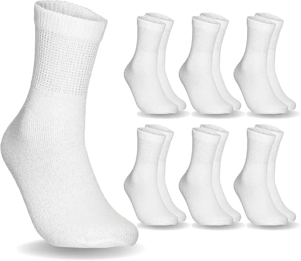 6 Pairs Non-Binding Moisture-Wicking Cotton Ankle Socks K2307
