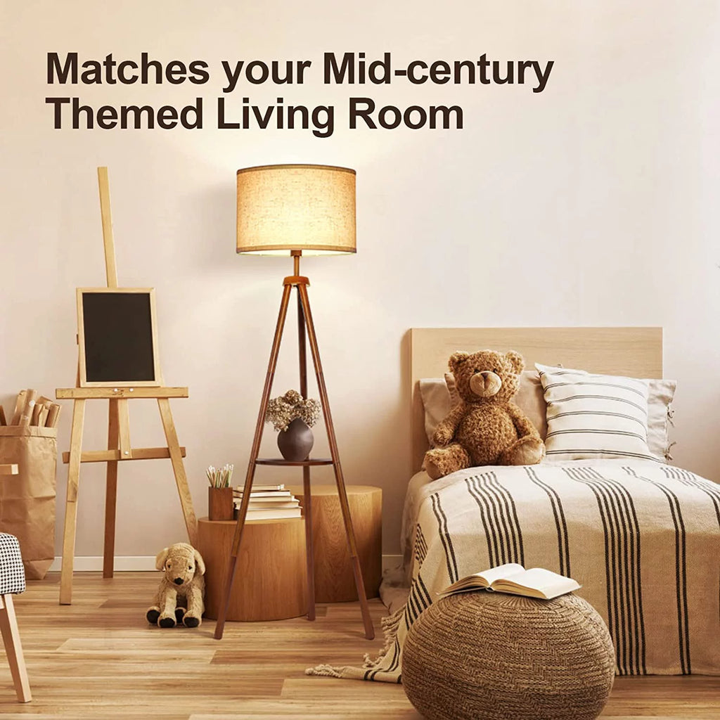 63" Tripod Floor Lamp with Shelves H6607