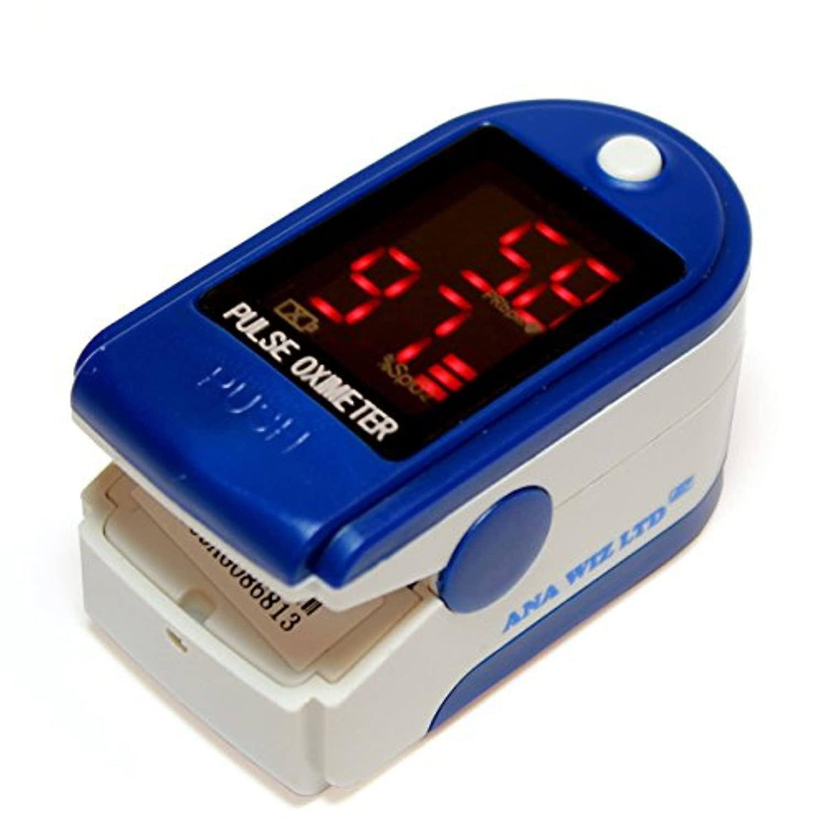 Blue Finger Pulse Oximeter with LED Display, Case, Batteries and Lanyard L249