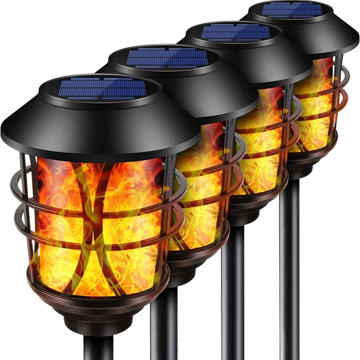 4 Pack Metal Solar Pathway Lights H486206