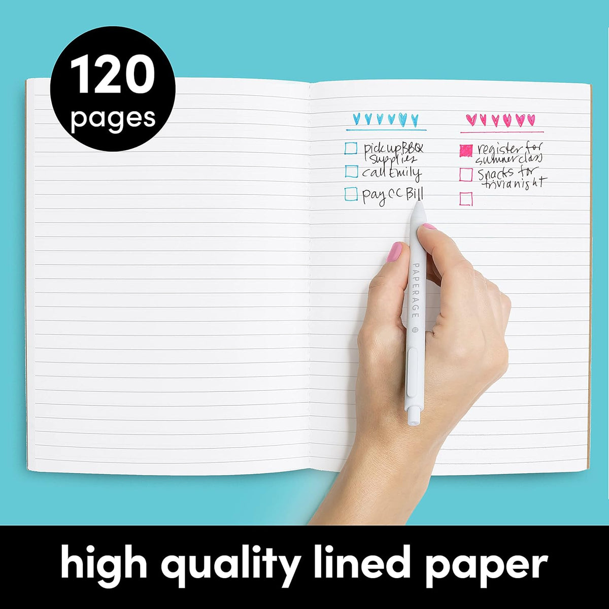 36-Pack Kraft Cover Composition Notebook Journals, 120 Pages, Lined Paper, Small Size (8 in x 5.75 in) U94943