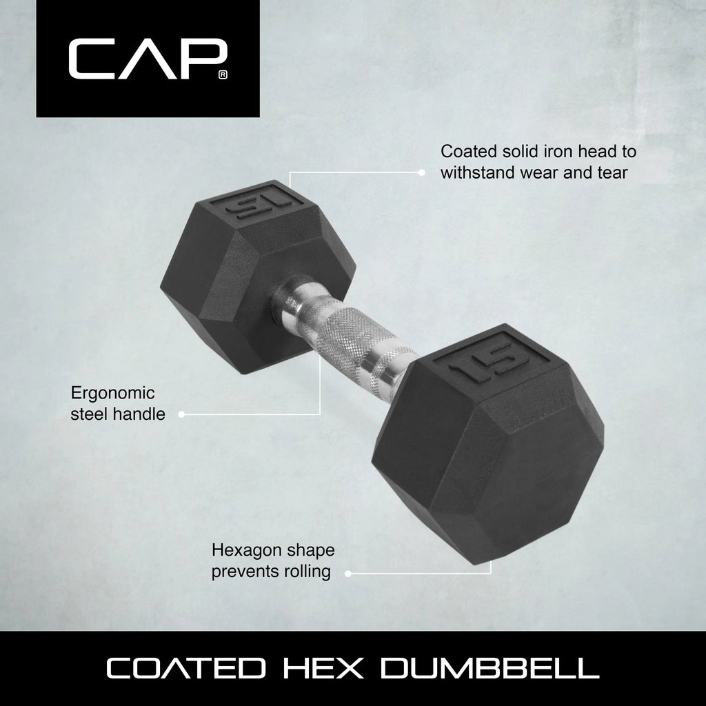 3lb Rubber Hex Dumbbell M121604